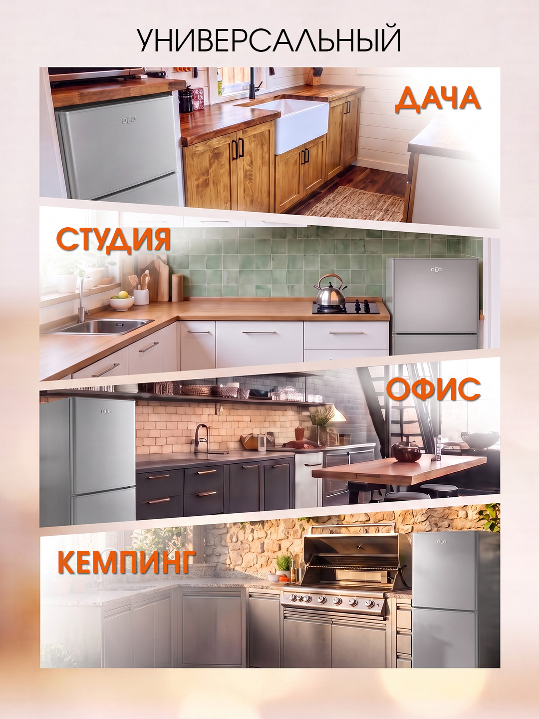 Двухкамерный мини-холодильник OLTO RF-160C, Объем 155 л, Класс A+, Уровень шума 43 дБ, серебристый